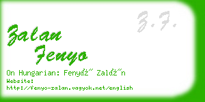 zalan fenyo business card